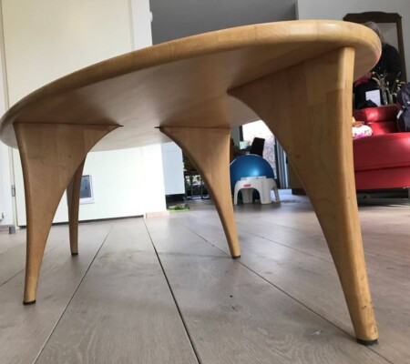 Salontafel ovaal massief beuken