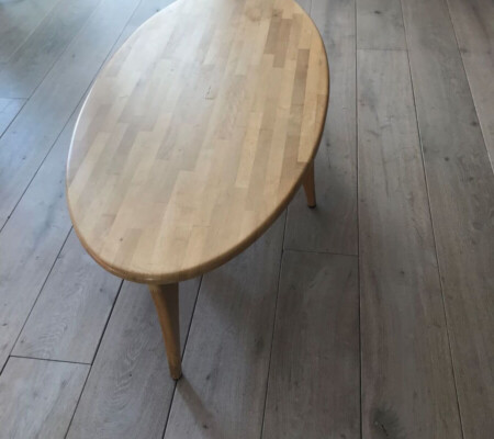 Salontafel ovaal massief beuken