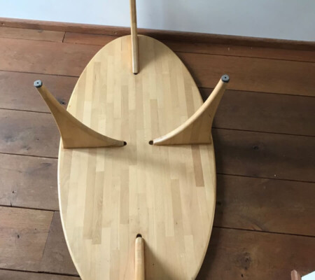 Salontafel ovaal massief beuken