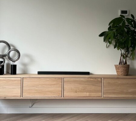 Televisiemeubel hangend - massief Europees eiken