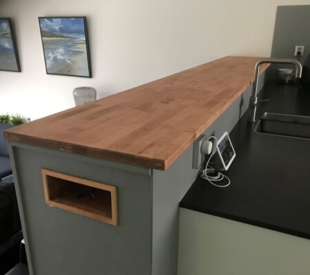 Wandkast met verlichting - Hard Maple - lak en olie